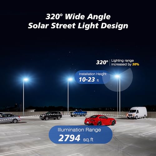 WYWNA 15000W Solar Street Lights Outdoor, 7000K Dusk to Dawn Solar Security Lights with Motion Sensor & Remote Control, IP66 Waterproof Parking Lot Light for Driveway Yard Farm Road - size: 15000