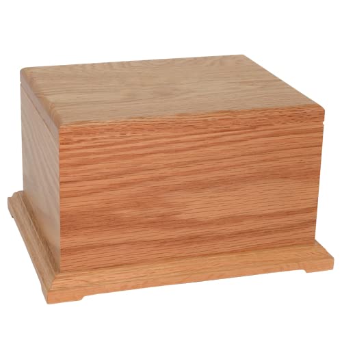 Benchley Wood Urn for Ashes - Extra Large Size Adult Wood Box Urn, Ground Burial, Home or Funeral Memorial Cremation Urn