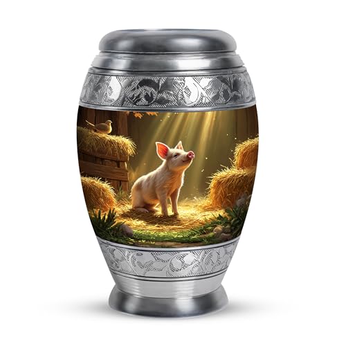 Pig Small Cremation Urns for Human Ashes | Brown Keepsakes For Ashes Of Loved Ones - Sunrays Small Urn For Men And Women Remains - Memorial Tiny Urn For Mom 3 Inch - color: Pig-4, size: 3 Inch