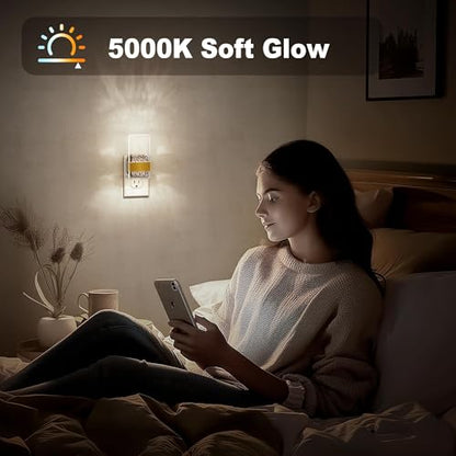 JandCase Night Lights Plug into Wall, Dusk to Dawn Sensor - color: Gold-5000K, size: 2 Pack