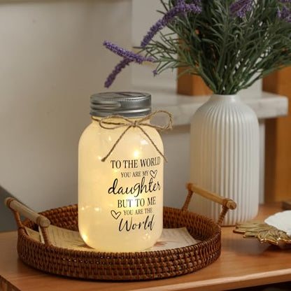 Birthday Gifts for Daughter from Mom - 30 oz Large Mason Jar Night Light | Daughter Birthday Gifts from Mom and Dad, Wedding Blessing Gift, Graduation Gift for Daughters Adult - color: daughter