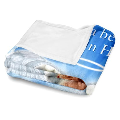 Arovene Ship Next Day, Custom Memorial Blanket with Photo - Printed in USA, A Hug from Heaven Blanket, Personalized Sympathy Gifts for Loss of Loved One Dad Mom Husband Wife Friend Dog Memorial Gifts - color: Style 01