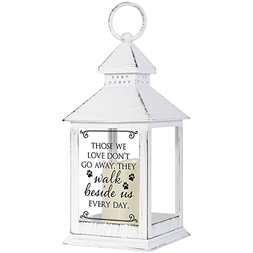 The Bridge Collection Paw Print Pet Memorial Flameless Lantern - Loss of Dog Sympathy Gift - Dog Memorial Gifts - Bereavement Gift for Loss of Pet