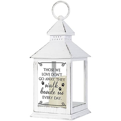 The Bridge Collection Paw Print Pet Memorial Flameless Lantern - Loss of Dog Sympathy Gift - Dog Memorial Gifts - Bereavement Gift for Loss of Pet