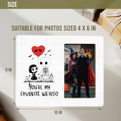 Gothic Couple Gifts Picture Frame for Boyfriend Girlfriend, Halloween Couple Gifts Frame for Him Her, You are My Favorite Weirdo - color: Weirdo
