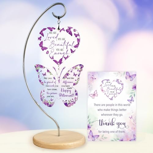 Retirement Ornament 2026 - First for Woman Nurse Teacher | Butterfly Retirement Desk Decor, Coworker Retirement Gifts for Women, Nurse Farewell Present, Butterfly Teacher Gift - color: 13 - Retirement Butterfly