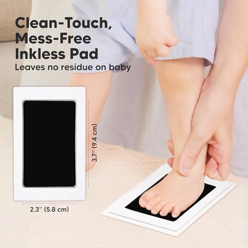 2pk Inkless Baby Hand and Footprint Kit, Mess Free Ink Pads (Jet Black, R) - color: Jet Black, size: 2-Pack, Regular 2.3" x 3.7"