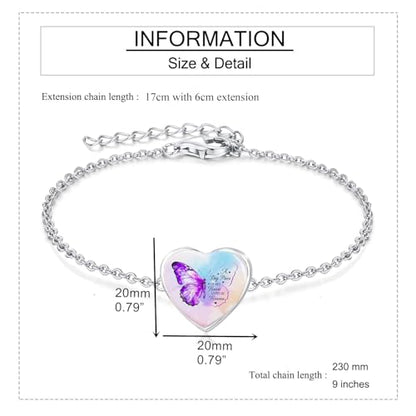 RIPFEVURN Wing Heart Cremation Jewelry Urn Bracelet for Ashes for Women Memorial Ashes Keepsake Link Bracelet - color: A piece of my heart lives in heaven