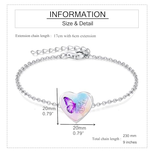 RIPFEVURN Wing Heart Cremation Jewelry Urn Bracelet for Ashes for Women Memorial Ashes Keepsake Link Bracelet - color: A piece of my heart lives in heaven