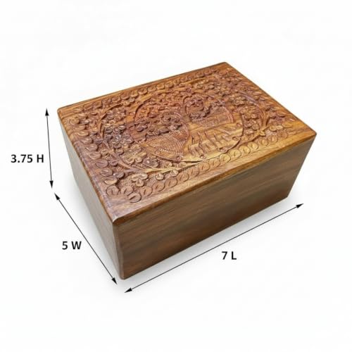 Round Tree Wooden Urn Box for Human Ashes, Cremation Funeral Urns, Decorative Urn, Pet Memorial Box, Cat Infant Adult Urn, Burial Ash Keepsake - Medium - size: Medium