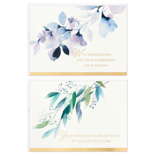 Hallmark Bulk Sympathy Thank You Cards, Assorted 50-Pack (Your Kindness)