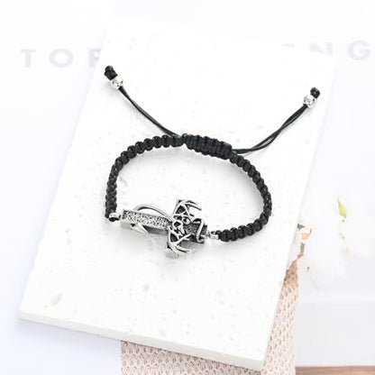 XSMZB Fish Hook Cross Urn Bracelet for Ashes of Loved One Deer Antler Keepsake Ash Bracelets Adjustable Cremation Jewelry Memorial Bangle - color: Customize