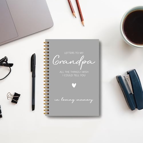 Grandpa Memory Grief Notebook Journal, Grandpa Memorial Remembrance Gifts, Loss of Grandfather Sympathy Gifts Hardcover Spiral Notebooks Journals, 5.5x8.3 Inch