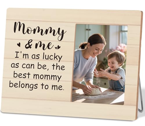 New Mom and First Time Mom Gifts,Mommy and Me Rustic Keepsake Picture Frame 4x6 - color: Mom