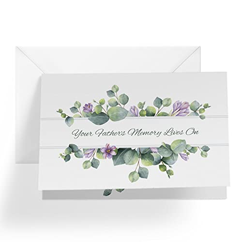 Sympathy Card Loss of Father | Fathers Memory Lives On | 5”x7.5” with Envelope | Made in USA | SYMDAD1 - color: Father