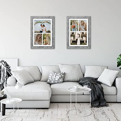 11x16 Collage Frame, 2 Open 5x7&1 Open 8x10 Photo Frame Collage - color: Grey, size: 11x16 - (2 open5x7+1 open8x10）