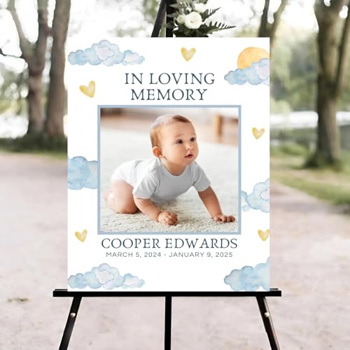 Baby Funeral Welcome Sign, Celebration of Life Welcome Sign, Memorial Sign, in Loving Memory Sign, Celebration of Life Funeral Sign, Celebration of Life Sign, Memorial Sign with Photo #W12 - color: Version #25