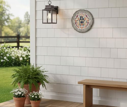 Magnolia Garden 10-Inch Joshua 24:15 Scripture Stepping Stone – As for Me and My House Decorative Resin Garden Tile – Religious Folk Art Outdoor Accent - size: 10 x 10 x 0.63, style: As For Me And My House
