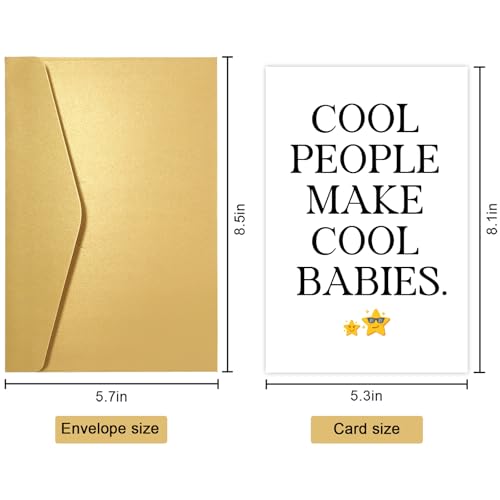 Obbyidk Baby Shower Card for New Parents, New Baby Congratulations Card for Couple, Pregnancy Gift for Expecting Mother Father, Cool People Make Cool Babies - color: Baby Shower