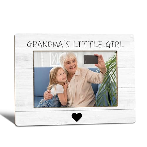 Grandma Gifts From Granddaughter Picture Frame, Mother's Day Gifts for Grandma, grandma's Little Girl Photo Frame 4X6, Grandmother Wooden Photo Picture Frames for Desk Tabletop Decor - color: grandma's