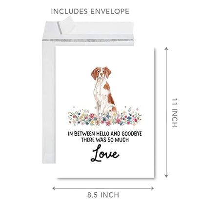Andaz Press Jumbo Pet Sympathy Card with Envelope, Sorry For Your Loss Card, Brittany, Loss Of Pets, Dog Grief Bereavement Card with Big Blank Space to Send to Friends, Family, 8.5" x 11", 1-Pack - color: Brittany