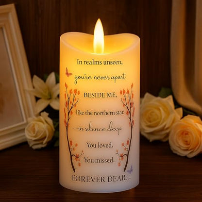 Skywin Flameless Memorial Candles for Deceased (Miss You), 5.9 x 2.7 Inches LED Memorial Candles for Loss of Loved Ones, Remembrance and Sympathy Gift