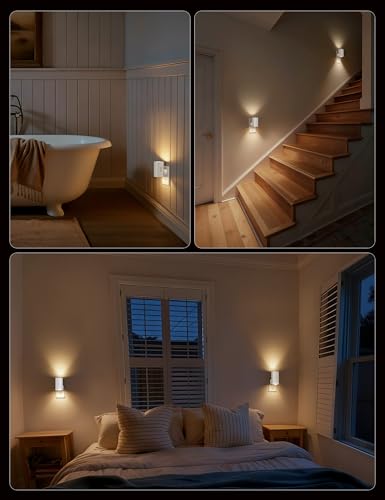 Brightown 2 Pack Black Night Lights with Rotating Plug, Soft White - color: Warm White, size: 2 PACK White