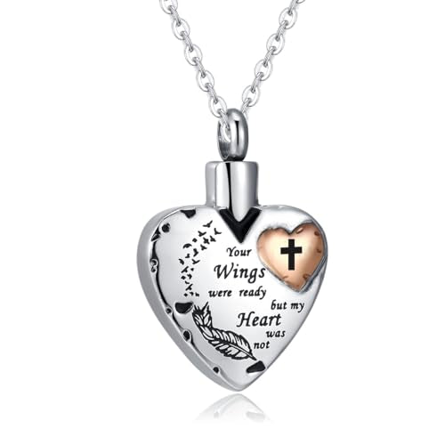 Waterproof Urn Necklace for Ashes-Heart Ash Holder Pendant -Never Fade-Never Fade, Rustproof Cremation Jewelry for Ashes for Women - style: Cross