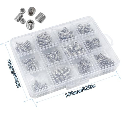 500pcs Set Screws, Grub Screw Set, Set Screws Assortment Kit M3 M4 M5 M6 M8 for Home Repair, Repair Furniture, Electronic Product, Install Door Lock, DIY, Bathroom Fixtures (Stainless Steel 12 Sizes) - size: 500pcs(Stainless Steel 12 Sizes)