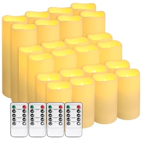 24-Pack LED Flameless Candles with Remote Control - Perfect for Home, Parties, and Special Occasions - Create a Magical Ambiance Effortlessly(Three Sizes). - color: 2Ivory-24Pack