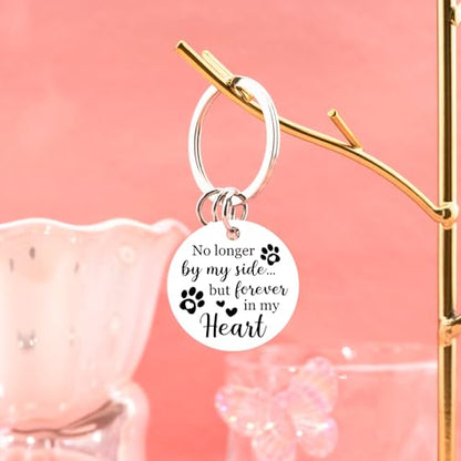 Dog Memorial Gifts for Loss of Dog Pet Memorial Keychain | Loss of Dog Sympathy Gifts Remembrance Passing Away Bereavement Gifts No Longer By My Side