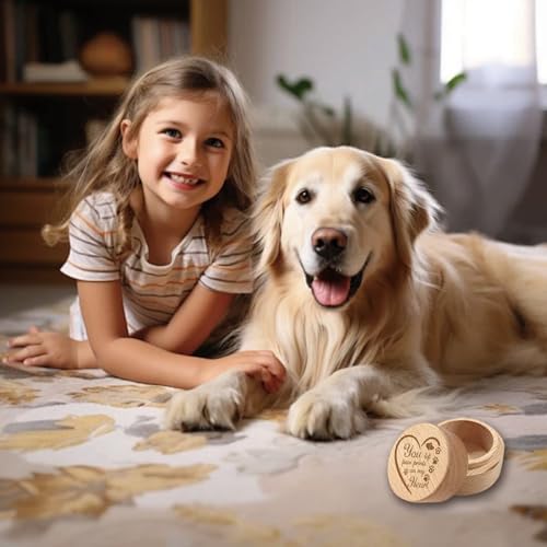 CREATCABIN Wooden Pet Hair Keepsake Box Heart Pet Fur Memorial Box Dog Cat Hair Ashes Container Custom Pets Small Mini Memorial Urn Loss Sympathy Gift for Storing Pet Hair Teeth Nails Ashes 2x1.6in - style: Heart