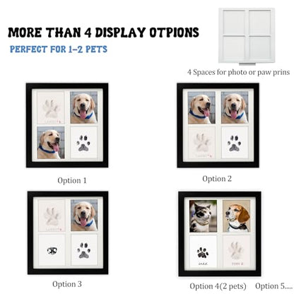 MYPAWLETS Ink&Clay Paw Print Kit for Dog Cat,Pawprint Keepsake Frame,Black | Clean-Touch Ink Pad & Soft Clay,Pet Paw Print Impression Kit,Large Area,Dog Nose Print,for 1-2 Pets,Gifts for Pet Parents - color: Black