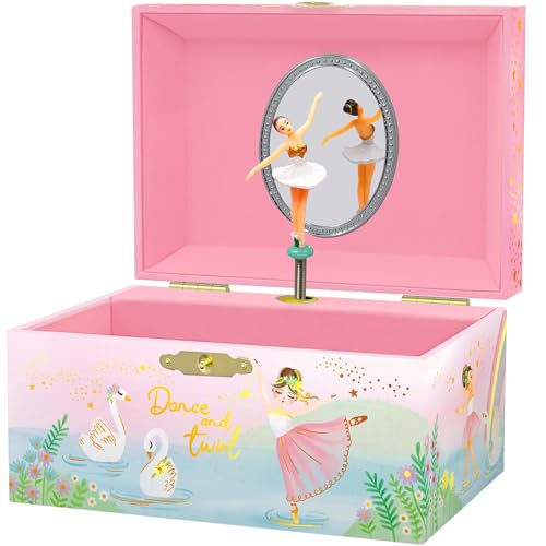 Giggle & Honey® Musical Ballerina Jewelry Box for Girls | Music Boxes for Little Girls, Toddler Jewelry Box for 4 Year Old Kids, Toys for Toddlers, Birthday Gifts for Kids 5-9 Years - style: Twirling Ballerina