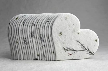 Of The Earth Handmade Paper - Wildflower Seed Paper Large Hearts - Recycled Flower Petals - Set of 24 (36s Fern & Chard) - color: 36s Fern & Chard