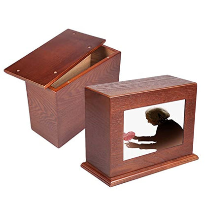 Cremation Urns for Human Ashes Adult Male Female, Wooden Photo Frame Urns Box and Casket for Ashes Men Women Child, Pets Cat Dog Urn, Burial Funeral Memorial Urns