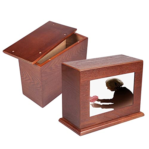 Cremation Urns for Human Ashes Adult Male Female, Wooden Photo Frame Urns Box and Casket for Ashes Men Women Child, Pets Cat Dog Urn, Burial Funeral Memorial Urns