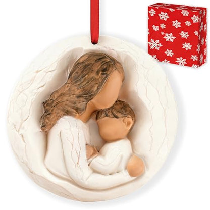 3D Mom Christmas Ornament 2026, Mom Birthday Gifts - Mother and Kid Figurine Gifts for Christmas Tree - Mother's Day for Mother with Toddlers - style: Mom & Baby