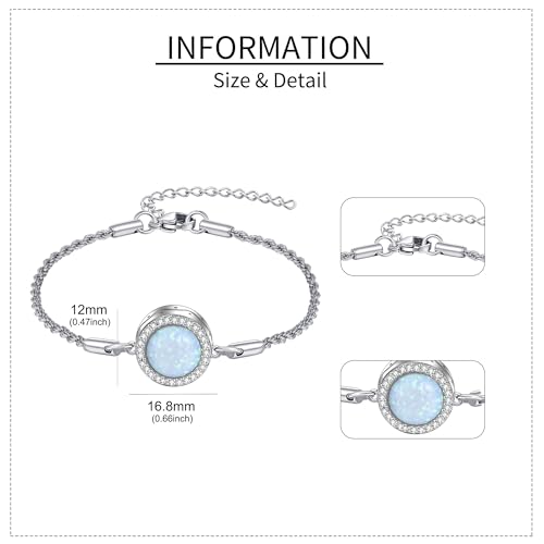 Urn Bracelet For Ashes 925 Sterling Silver Abalone Shell Cremation Keepsake Pendant Locket Bracelet For Women Men - style: opal