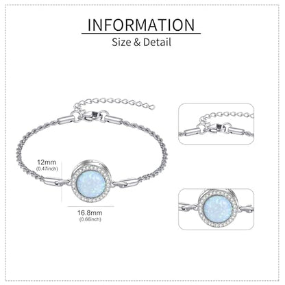 Urn Bracelet For Ashes 925 Sterling Silver Abalone Shell Cremation Keepsake Pendant Locket Bracelet For Women Men - style: opal