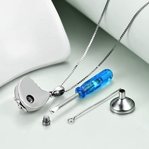 WINNICACA Silver Cremation Urn Necklaces for Ashes of Loved Ones - style: Baseball Glove Urn