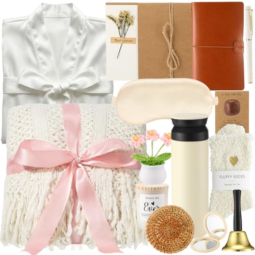 Nuogo 15 Pcs Birthday Gifts Basket for Women Self Care Package for Mother's Day Gifts Women Thinking of You Sympathy Gift Basket Get Well Soon Encouragement Inspirational Set for Mom Her