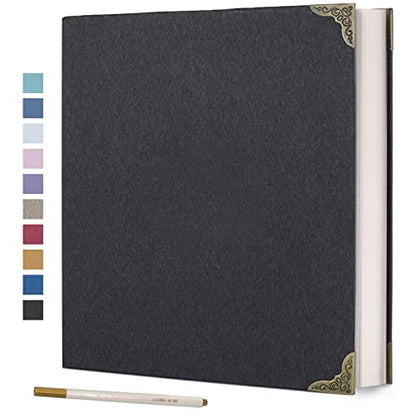 Vienrose 3 Rings Self Adhesive Photo Album 20 Sheets/40 Pages Black | Hardcover, DIY Scrapbooking Kit, Paper Scrapbook, 12 x 12 inch, Lover Friends Kids Wedding - color: Black, size: 12'' x12''40Pages