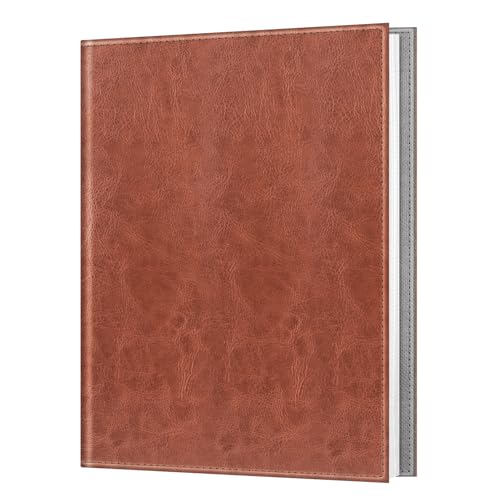 Fintie Photo Album for 8x10 Photos, 52 Pockets Vegan Leather Memory Book | Premium Cover Picture Book, For Family/Wedding/Couples Keepsakes, Anniversary Photos & Artwork Collection, Vintage Brown - color: Vintage Brown