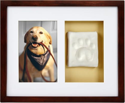 Pearhead Pawprints Picture Frame and Air‑Dry Clay Kit, Espresso - color: Espresso Clay Print Wall Frame