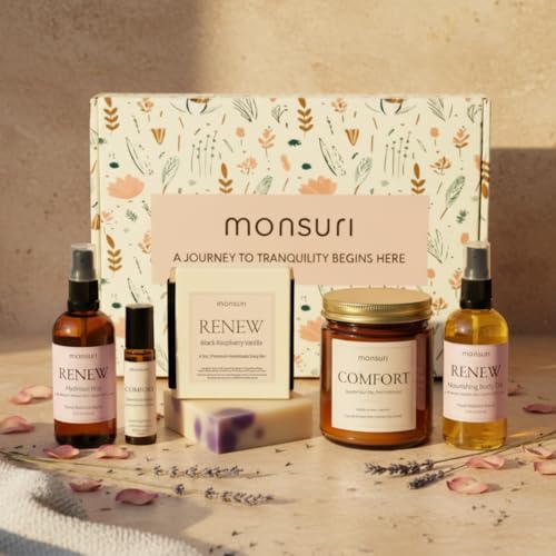Thinking of You Gifts for Women | Sympathy Gift Basket with Candle, Body Oil, Soap, Mist, Roller. Care Packages for Women, Unique Bereavement Gifts, Hug in a Box, Condolences Gift Basket for Loss.