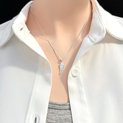 Small and Dainty 925 Sterling Silver Angel Wing Pendant Necklace for Women, Teens - Inspirational Jewelry, Gift for Baptism, Confirmation or First Communion (16 inches plus 2-inch extender)