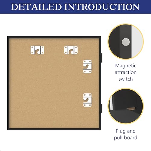 An&He 10x10 Shadow Box Frame Engineered Wood | with a 2.7" Usable Display Depth | Includes Acid-Free Backing Board, UV Resistant Acrylic, and Hanging Hardware-Black - size: Black 10x10