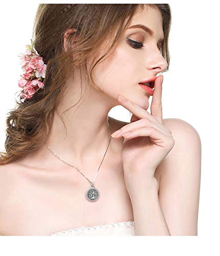 Aniu S925 Sterling Silver Urn Necklace Cremation Jewelry for Ashes - color: Tree of Life-G