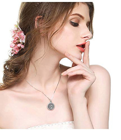 Aniu S925 Sterling Silver Urn Necklace Cremation Jewelry for Ashes - color: Tree of Life-G